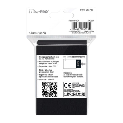 PRO-MATTE BLACK DECK PROTECTOR SLEEVES SMALL (60)