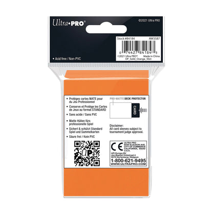 PRO-MATTE ORANGE STANDARD DECK PROTECTORS (50)