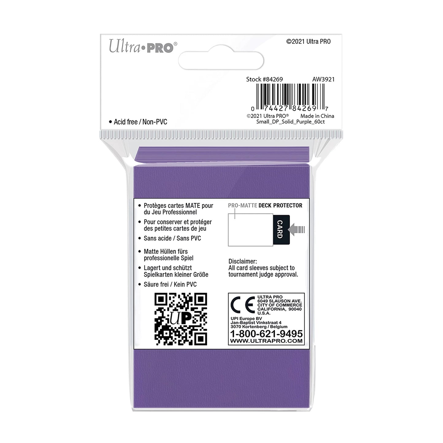 PRO-MATTE PURPLE SMALL DECK PROTECTORS (60)