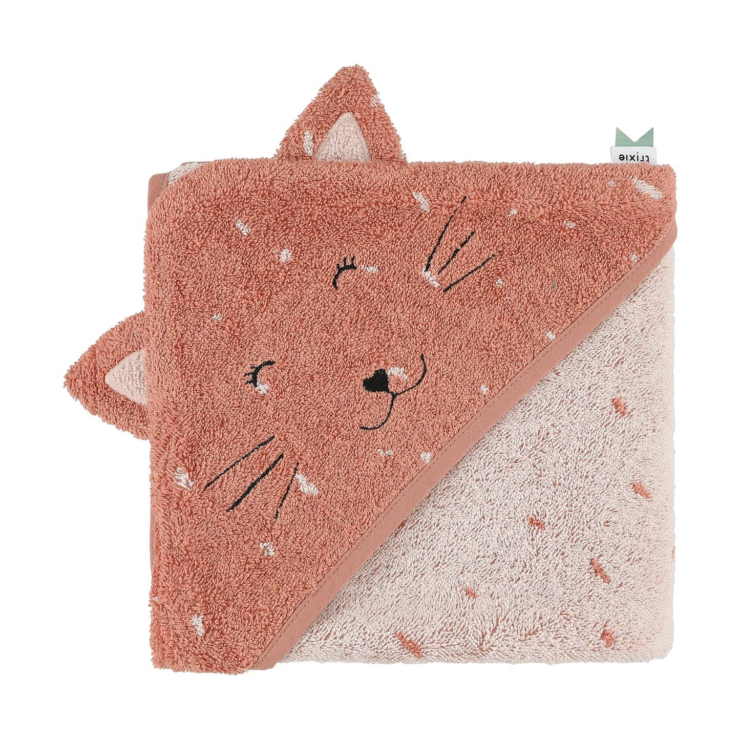 BADEHANDTUCH MIT KAPUZE UND KATZENMOTIV, 75X75 CM
