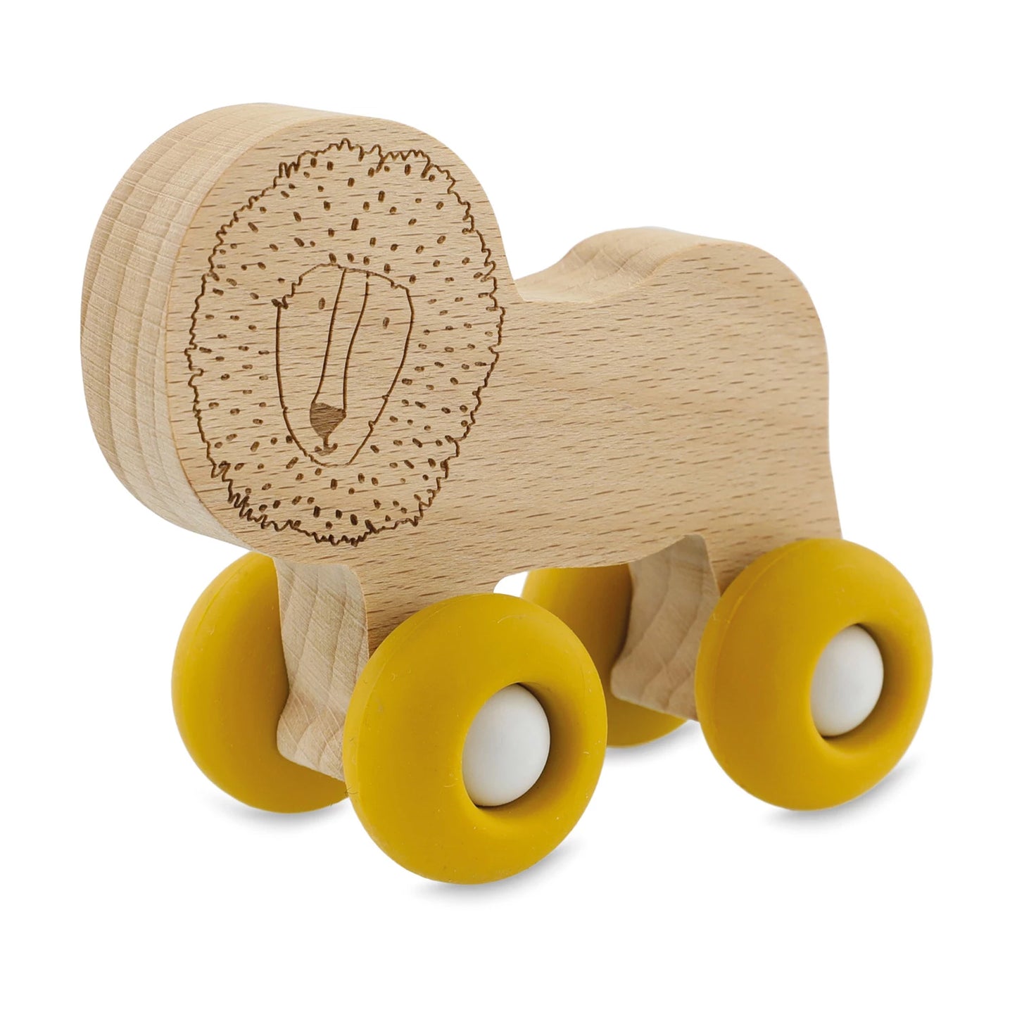 SPIELZEUGAUTOS AUS HOLZ MIT SILIKONRÄDERN