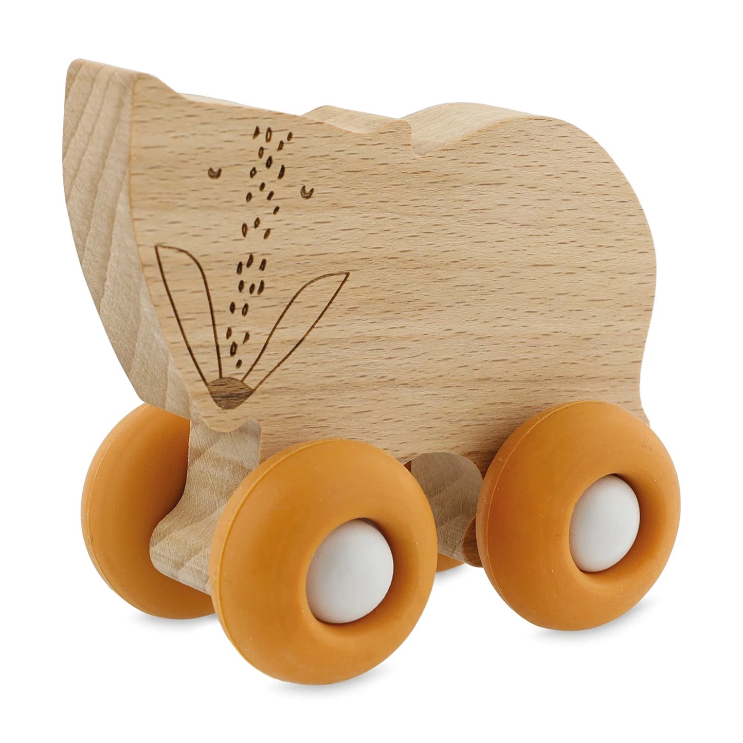 SPIELZEUGAUTOS AUS HOLZ MIT SILIKONRÄDERN