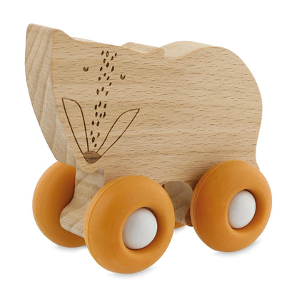 SPIELZEUGAUTOS AUS HOLZ MIT SILIKONRÄDERN