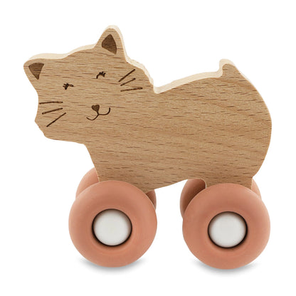 SPIELZEUGAUTOS AUS HOLZ MIT SILIKONRÄDERN
