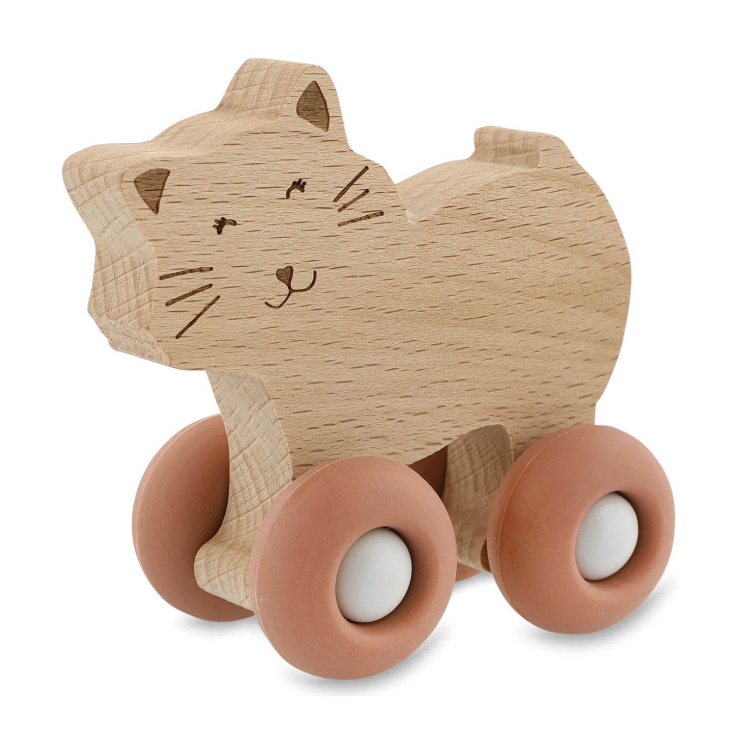 SPIELZEUGAUTOS AUS HOLZ MIT SILIKONRÄDERN