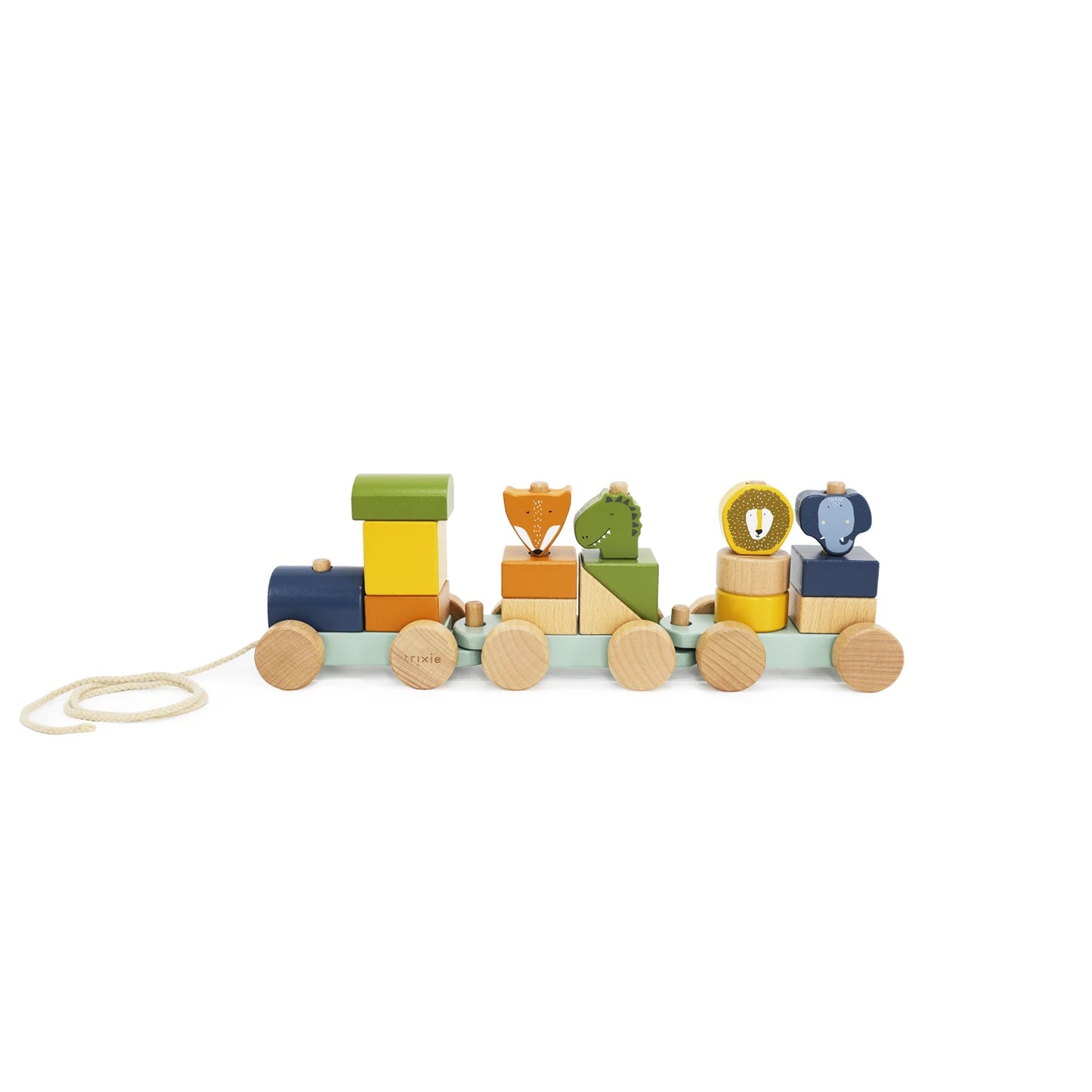 PETIT TRAIN EN BOIS AVEC ANIMAUX, ÉLÉPHANT