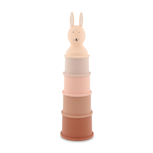 STAPELBARE SILIKONBECHER, 5ER-SET, HASEN-DESIGN