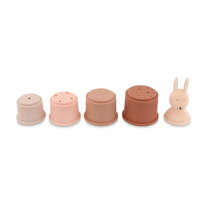 STAPELBARE SILIKONBECHER, 5ER-SET, HASEN-DESIGN