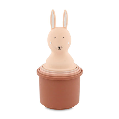 STAPELBARE SILIKONBECHER, 5ER-SET, HASEN-DESIGN