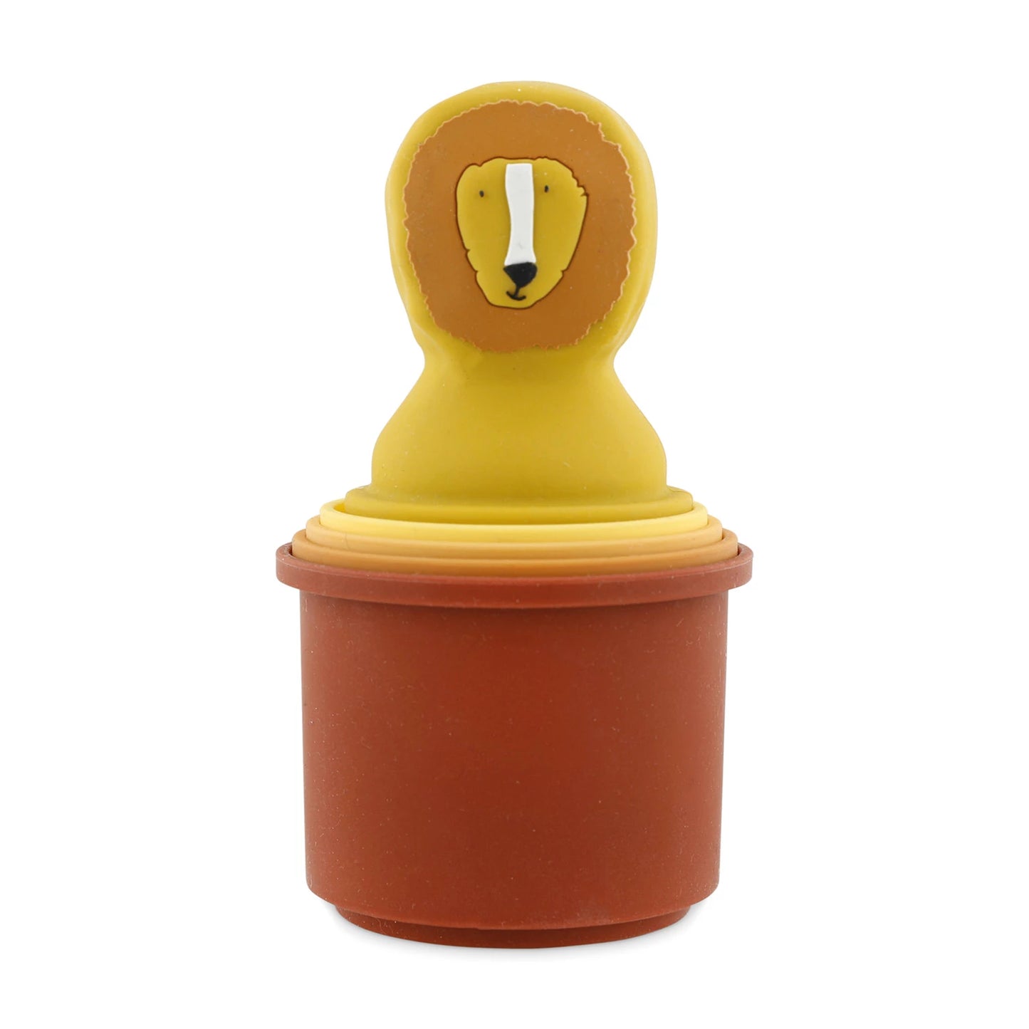 STAPELBARE SILIKONBECHER, 5ER-SET, LÖWEN-DESIGN