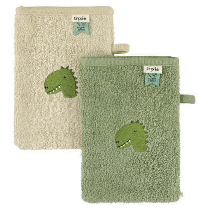 2er-Set WASCHHANDSCHUHE DINO AURA