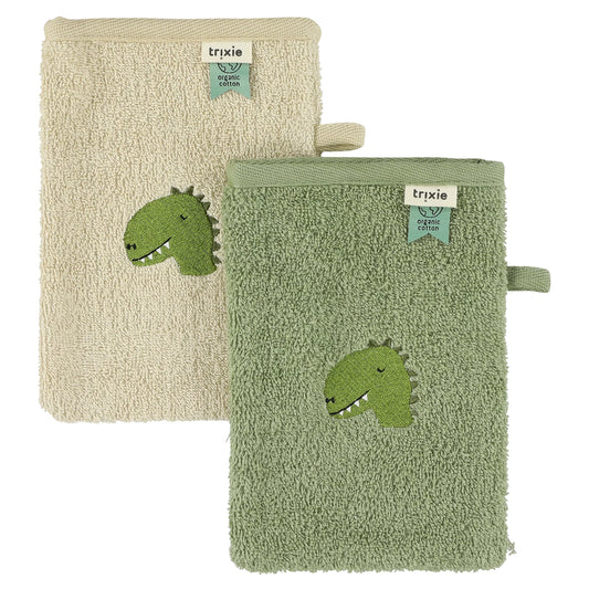 2er-Set WASCHHANDSCHUHE DINO AURA