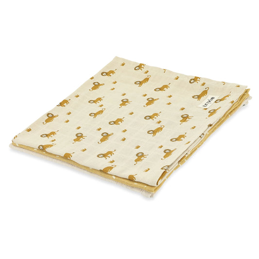 MUSSOLIN 3ER-SET 55X55CM LÖWE