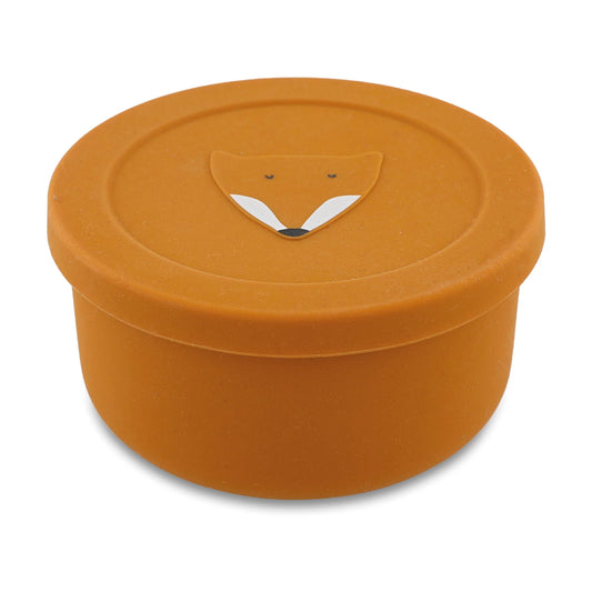 RUNDE SNACKBOX AUS SILIKON IN FUCHSFORM