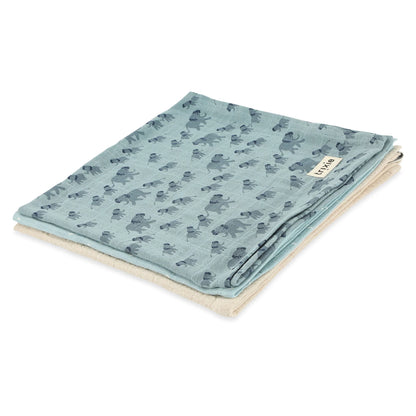 3ER-PACK MUSSALINSTÜCHER MIX 55X55CM ELEFANT