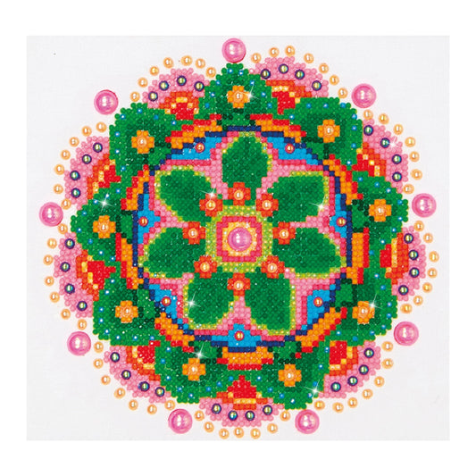 MANDALA DI FIORI CON PITTURA A DIAMANTE