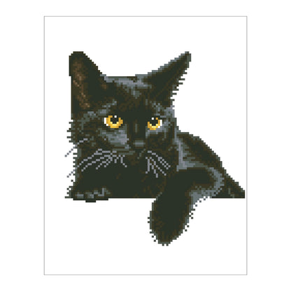 BEMALTER DIAMANT SCHWARZE KATZE