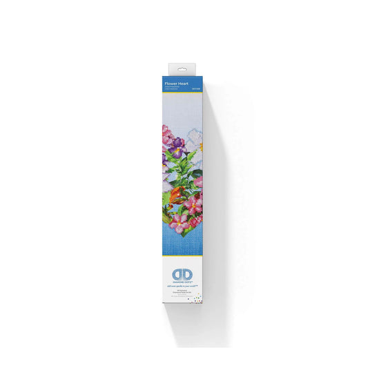 DIAMANTE DIPINTO A FORMA DI CUORE CON FIORI