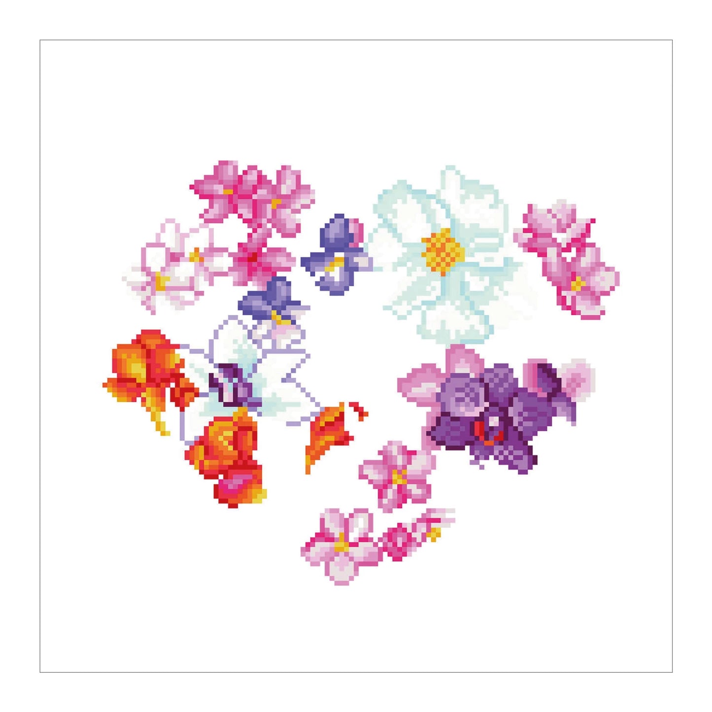 HERZFÖRMIGER LACKIERTER DIAMANT MIT BLUMEN