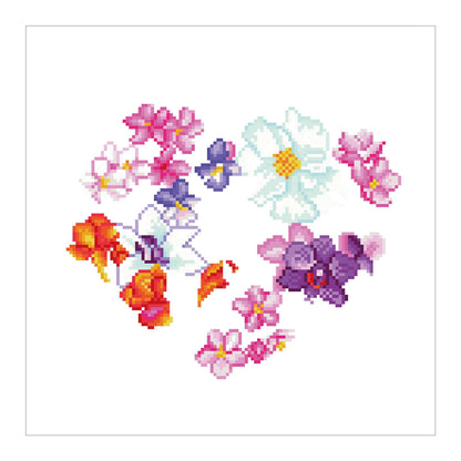 HERZFÖRMIGER LACKIERTER DIAMANT MIT BLUMEN