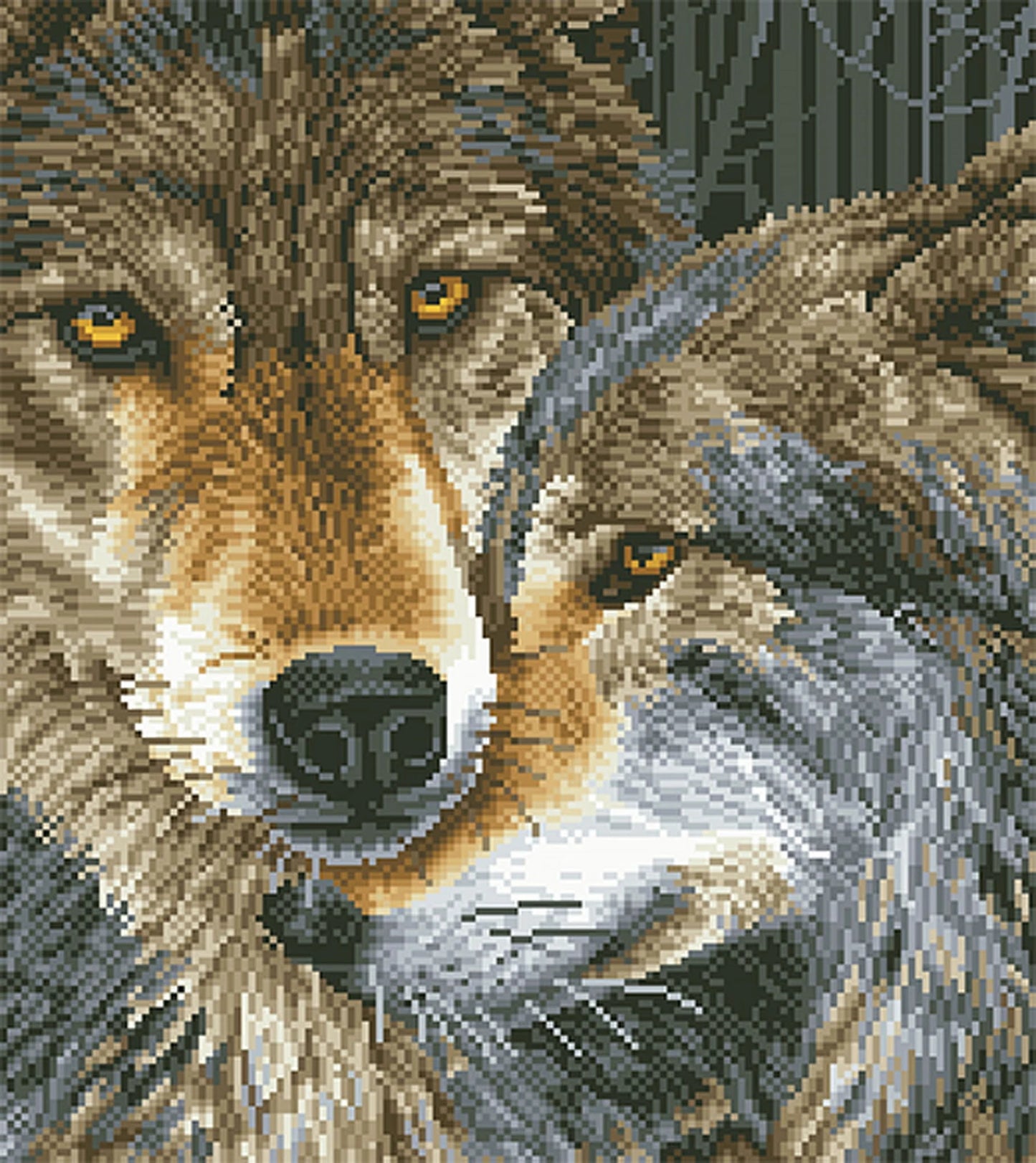 DIAMANTMALEREI WOLF LIEBE