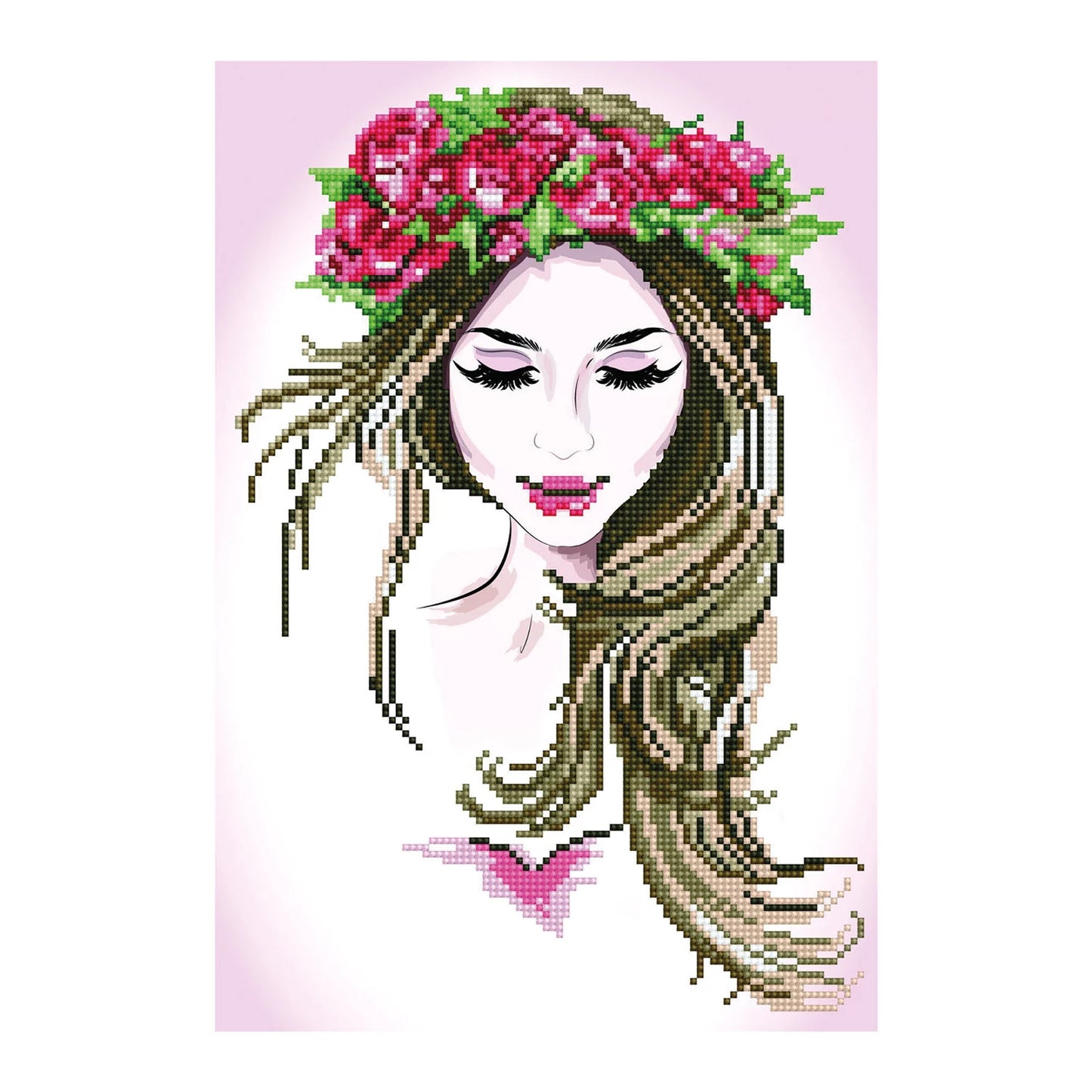 ACCESSORI PER CAPELLI CON FIORI DIPINTI A DIAMANTE