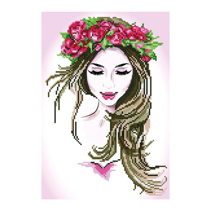 ACCESSORI PER CAPELLI CON FIORI DIPINTI A DIAMANTE
