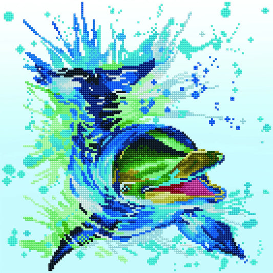 FLIPPER CON DELFINO DIPINTO A DIAMANTE
