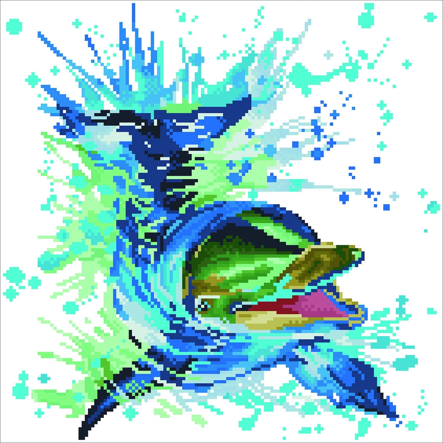 FLIPPER CON DELFINO DIPINTO A DIAMANTE