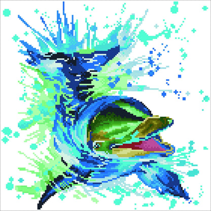 FLIPPER CON DELFINO DIPINTO A DIAMANTE