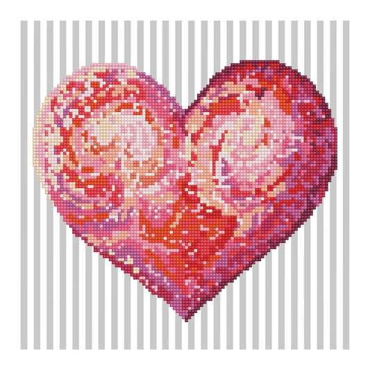 CUORE DIPINTO A DIAMANTE