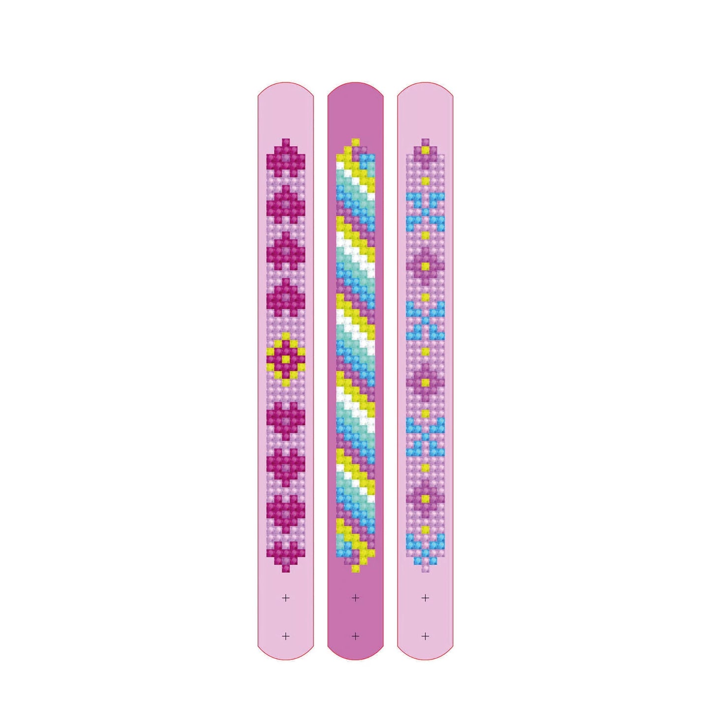 BRACCIALETTI CON PITTURA A DIAMANTE RETRÒ ROSA