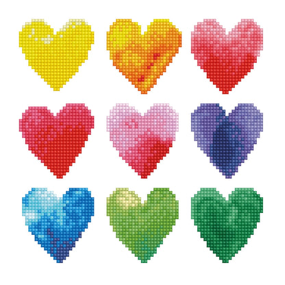 REGENBOGEN-DIAMANTMALEREI-HERZEN