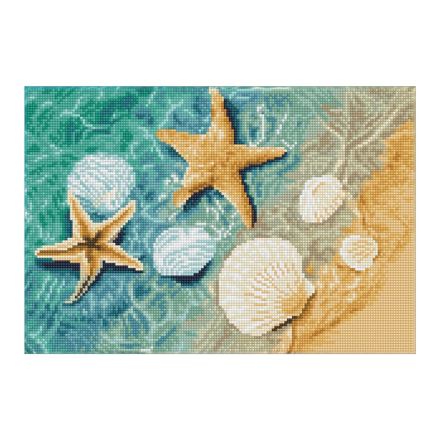 DIAMOND PAINTING CONCHIGLIE E STELLE MARINE