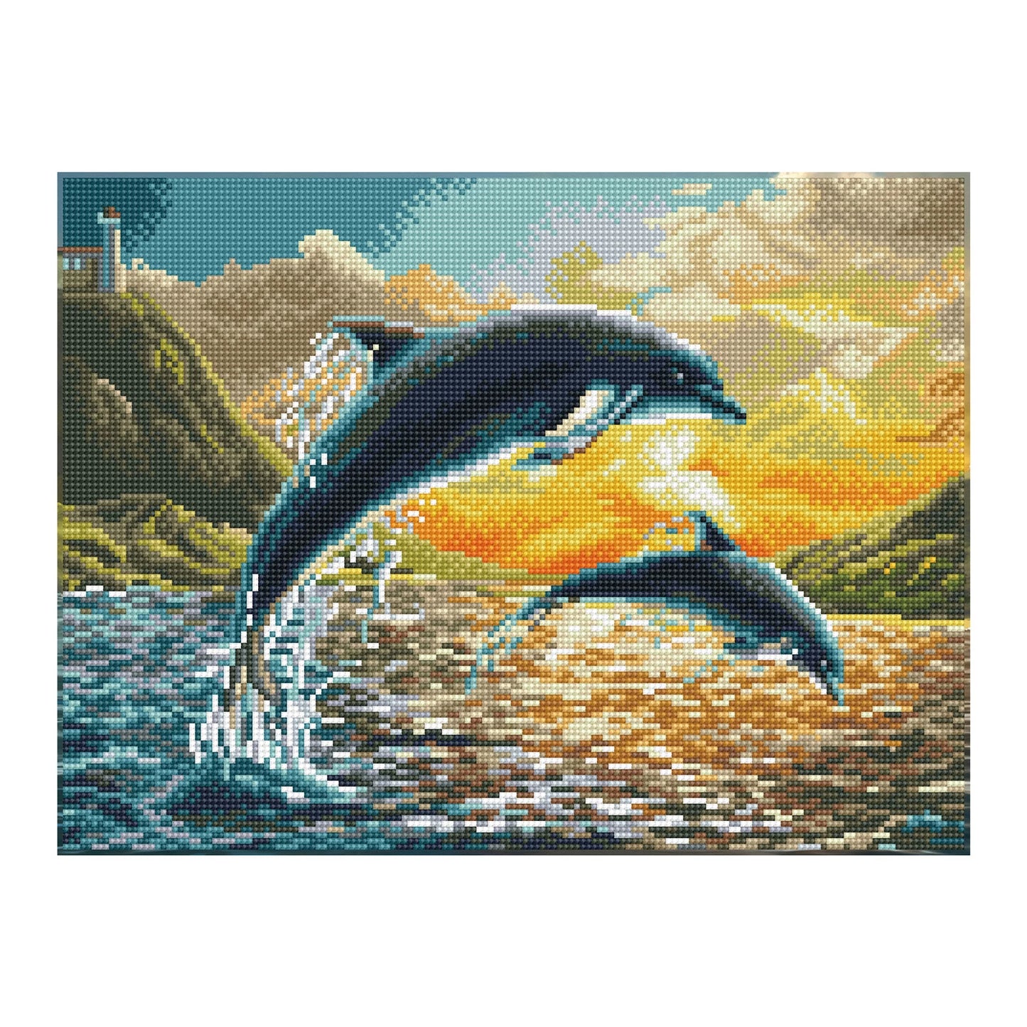 PITTURA A DIAMANTE DEI DELFINI