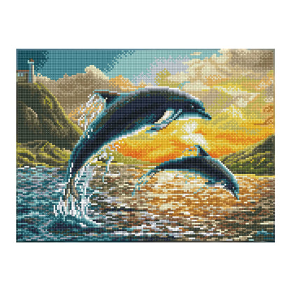 PITTURA A DIAMANTE DEI DELFINI