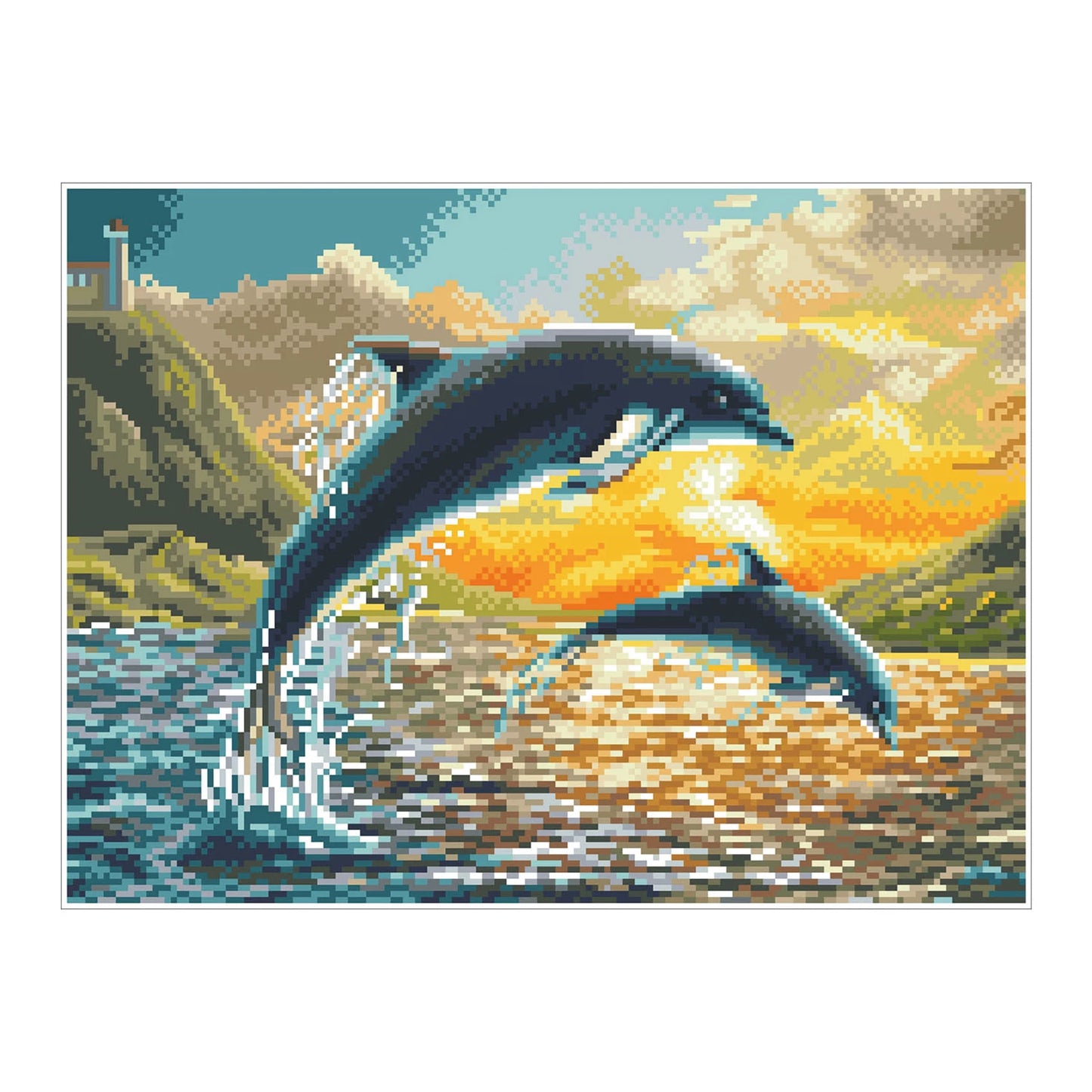 PITTURA A DIAMANTE DEI DELFINI
