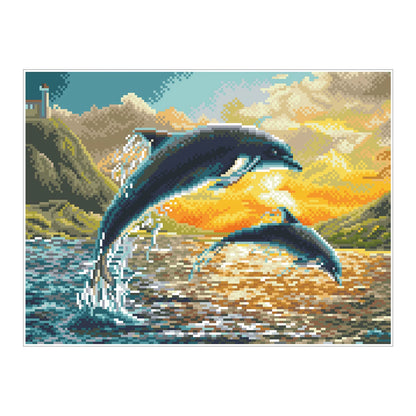 PITTURA A DIAMANTE DEI DELFINI