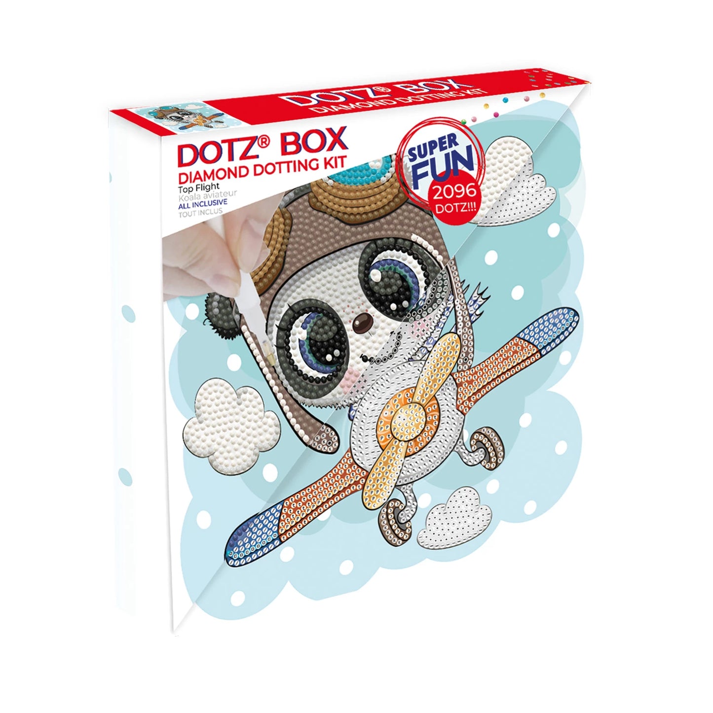 DIAMANTMALEREI PANDA FLUGZEUG