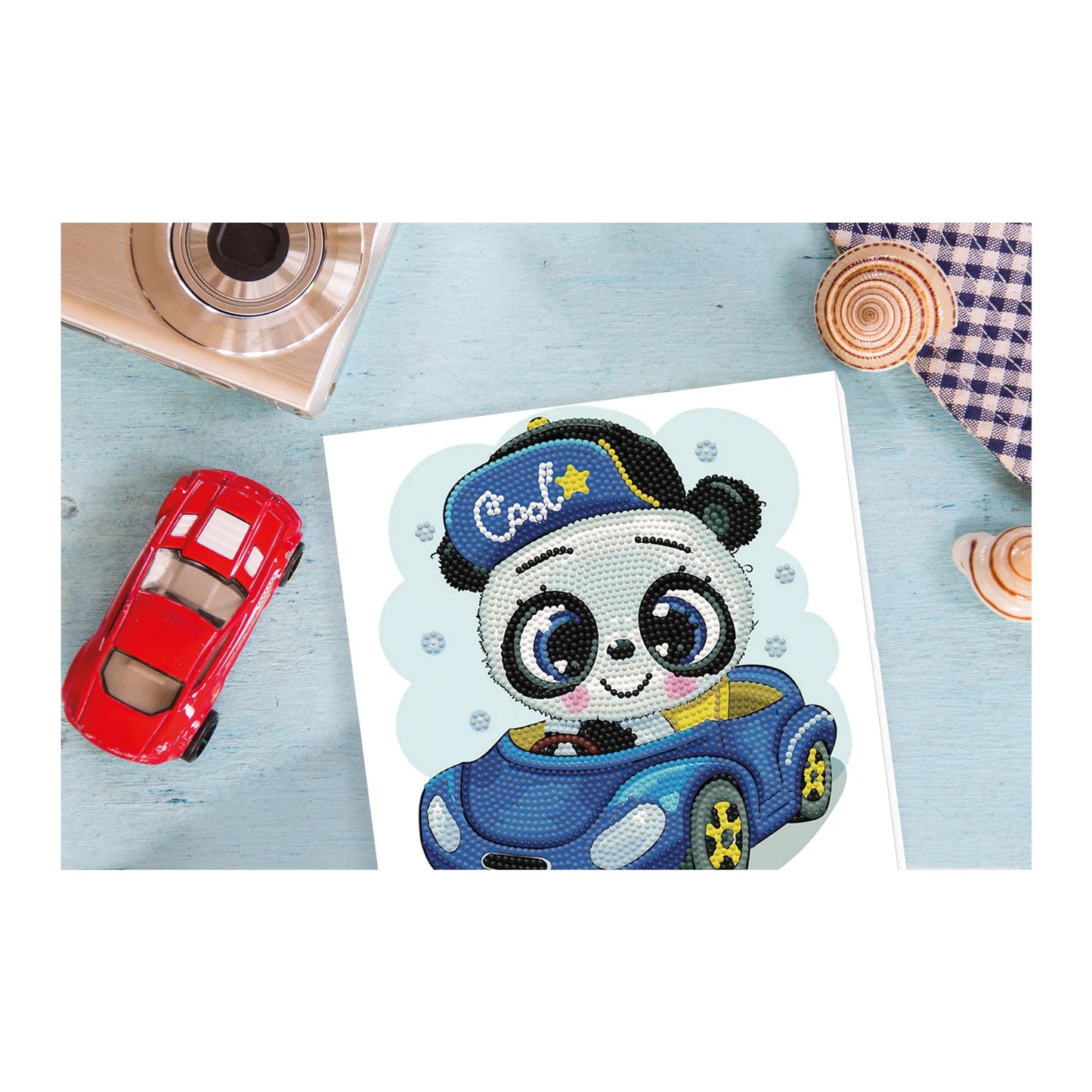DIAMANTMALEREI PANDA AUTO