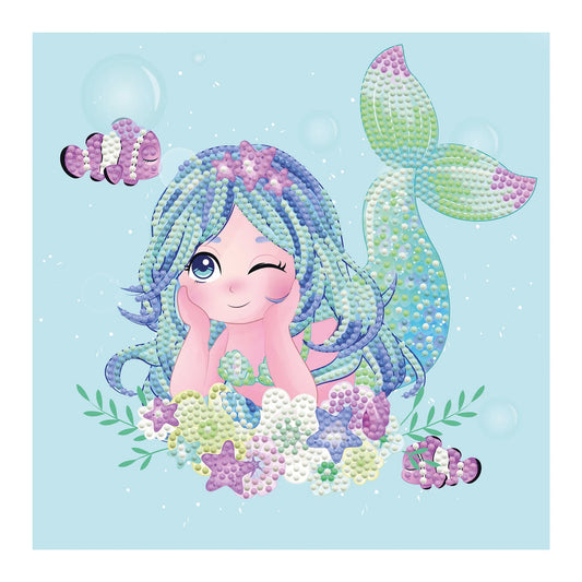 DIAMANTE DIPINTO A FORMA DI SIRENA CON STELLE