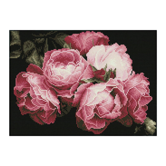 ROSE VINTAGE DIPINTE A DIAMANTE