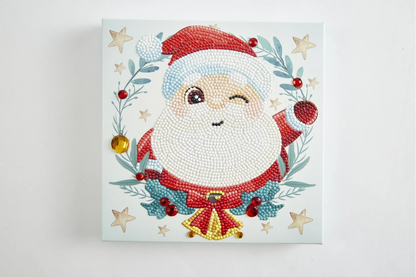 BABBO NATALE DIPINTO A DIAMANTE