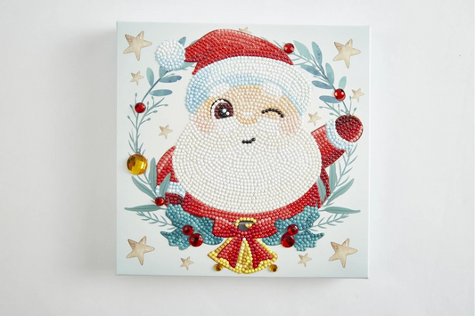 BABBO NATALE DIPINTO A DIAMANTE