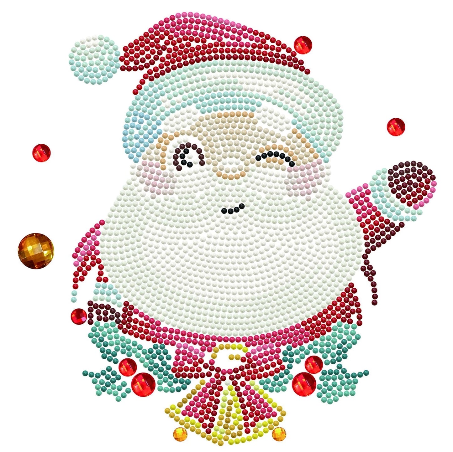 BABBO NATALE DIPINTO A DIAMANTE