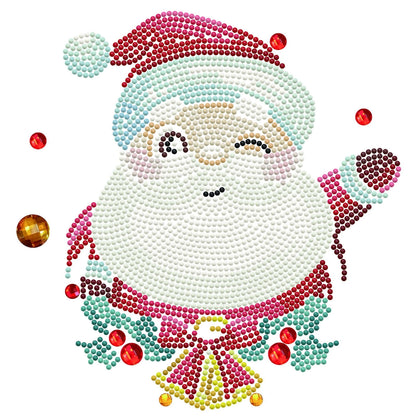 BABBO NATALE DIPINTO A DIAMANTE