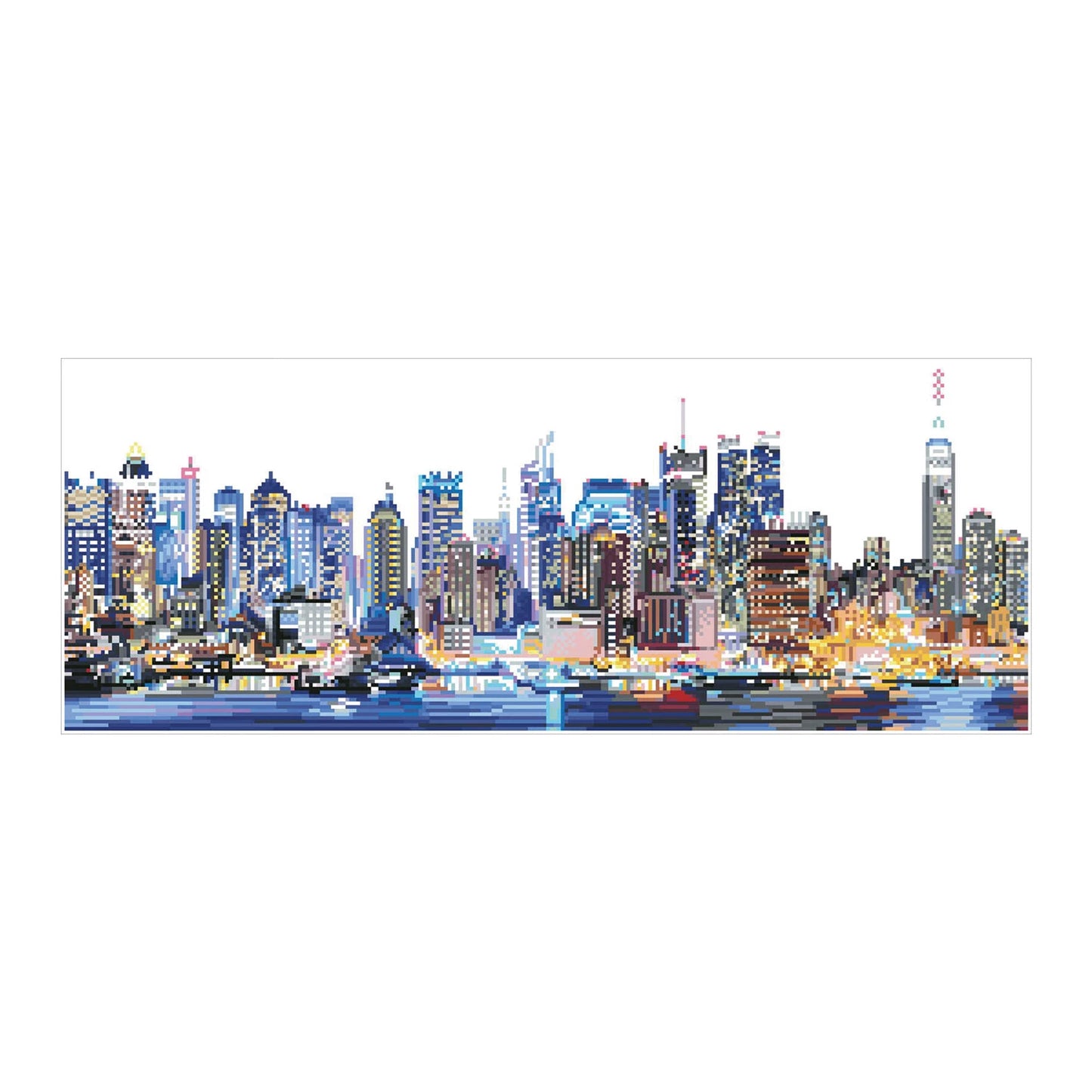 SKYLINE DIPINTO A DIAMANTE