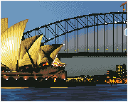 DIAMANTMALEREI SYDNEY BEI NACHT