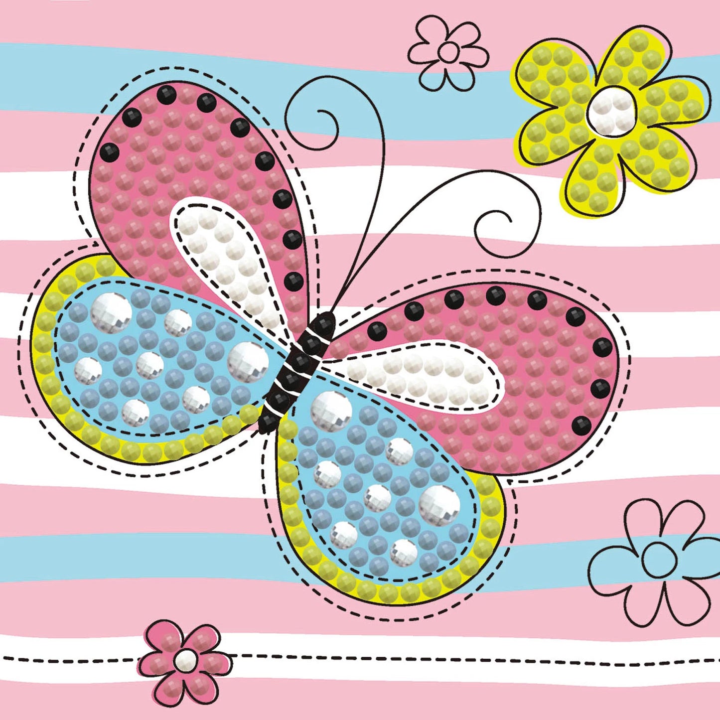MINI FARFALLA DIPINTA A DIAMANTE