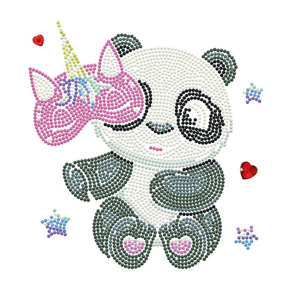 PANDA DIPINTO A DIAMANTE CON MASCHERA